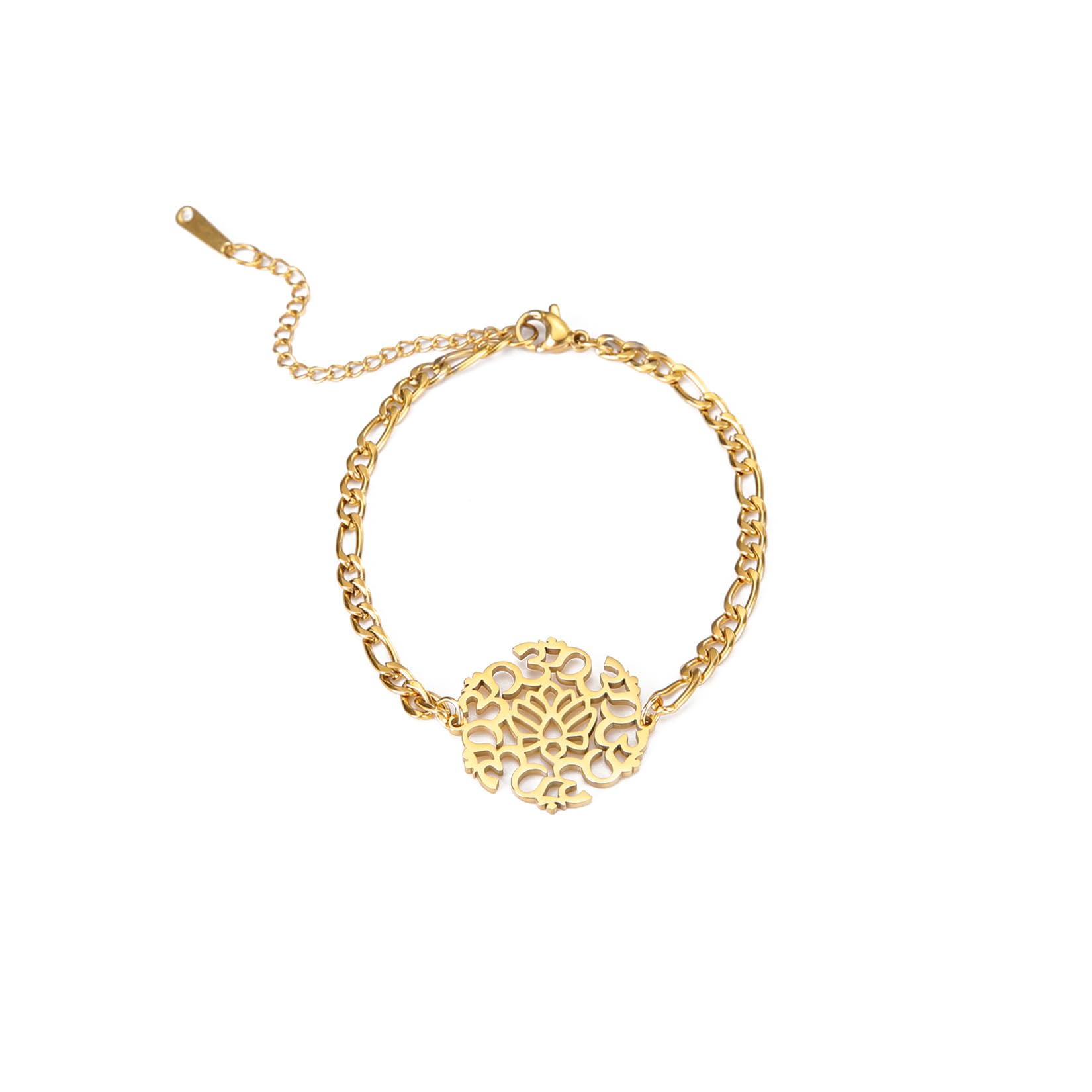 EUEAVAN Bracelets bracciale Om argento yoga portafortuna