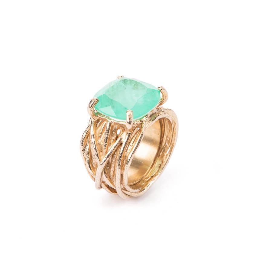 Chic Ad Hoc Anelli anello fascia alta tormalina verde