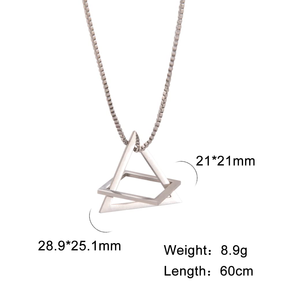 EUEAVAN Necklaces collana acciaio triangolo minimal uomo