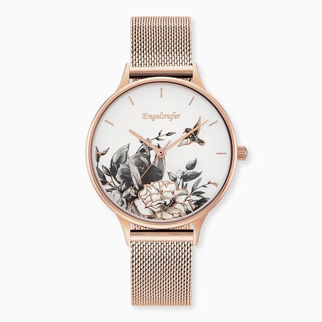 Engelsrufer Blume Orologio Fiore Oro Rosa Mesh