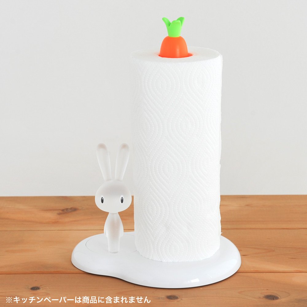 Alessi Bunny&Carrot ASG42 W portarotolo bianco resina