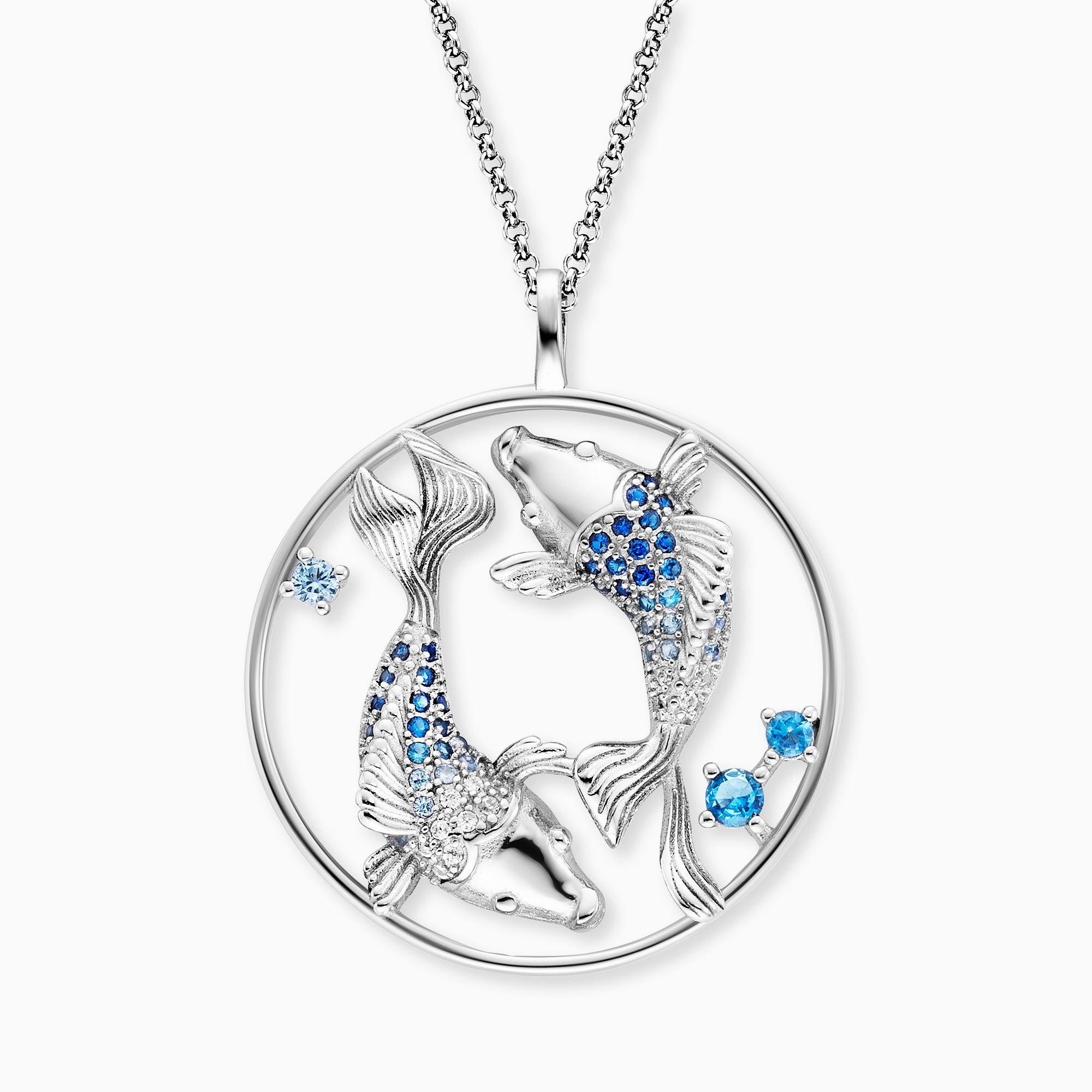 Engelsrufer Yin Yang Fische collana argento zirconia multicolor