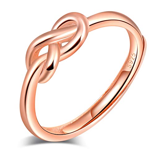 INFINIONLY Anello Infinito Argento 925 Oro Rosa Regolabile Donna