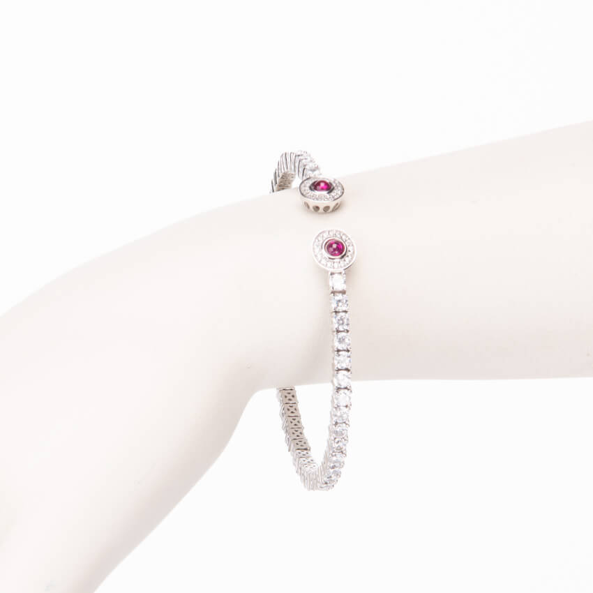 Chic Ad Hoc Bracciali tennis semirigido rubino