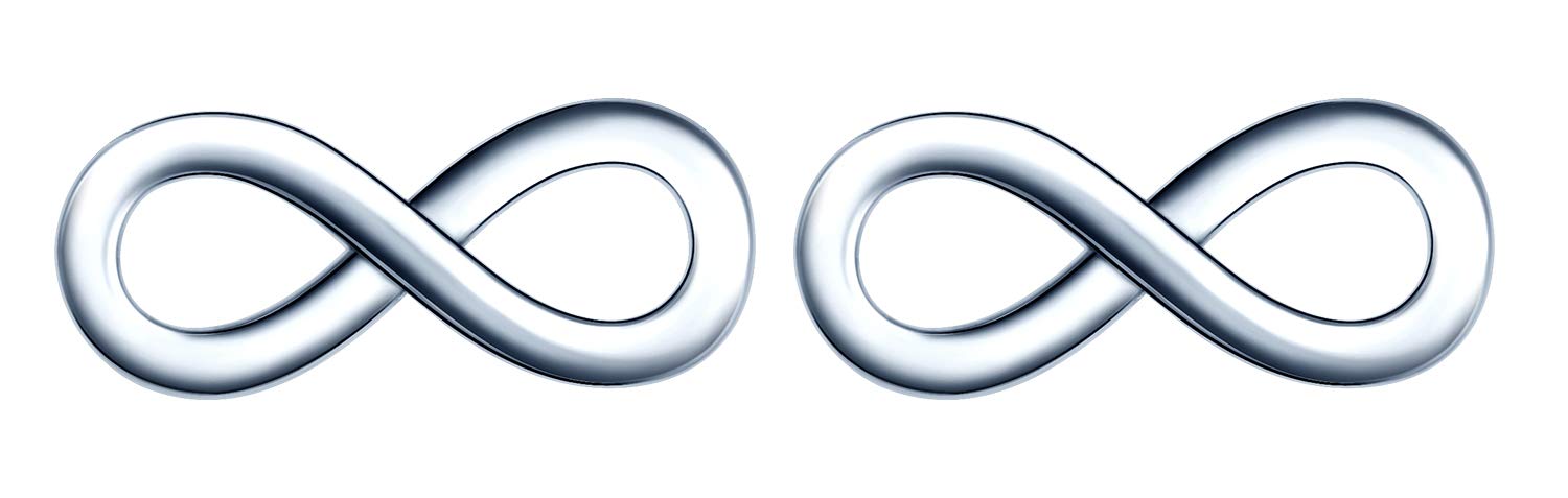 INFINIONLY Orecchini Infinito in Argento 925 Gold a Perno