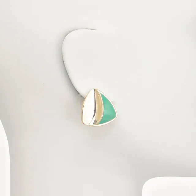 Chic Ad Hoc Orecchino Clip Freccia Oro Verde Giada