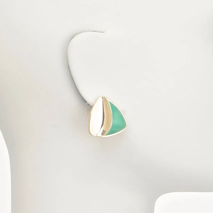 Chic Ad Hoc Orecchino Clip Freccia Oro Verde Giada