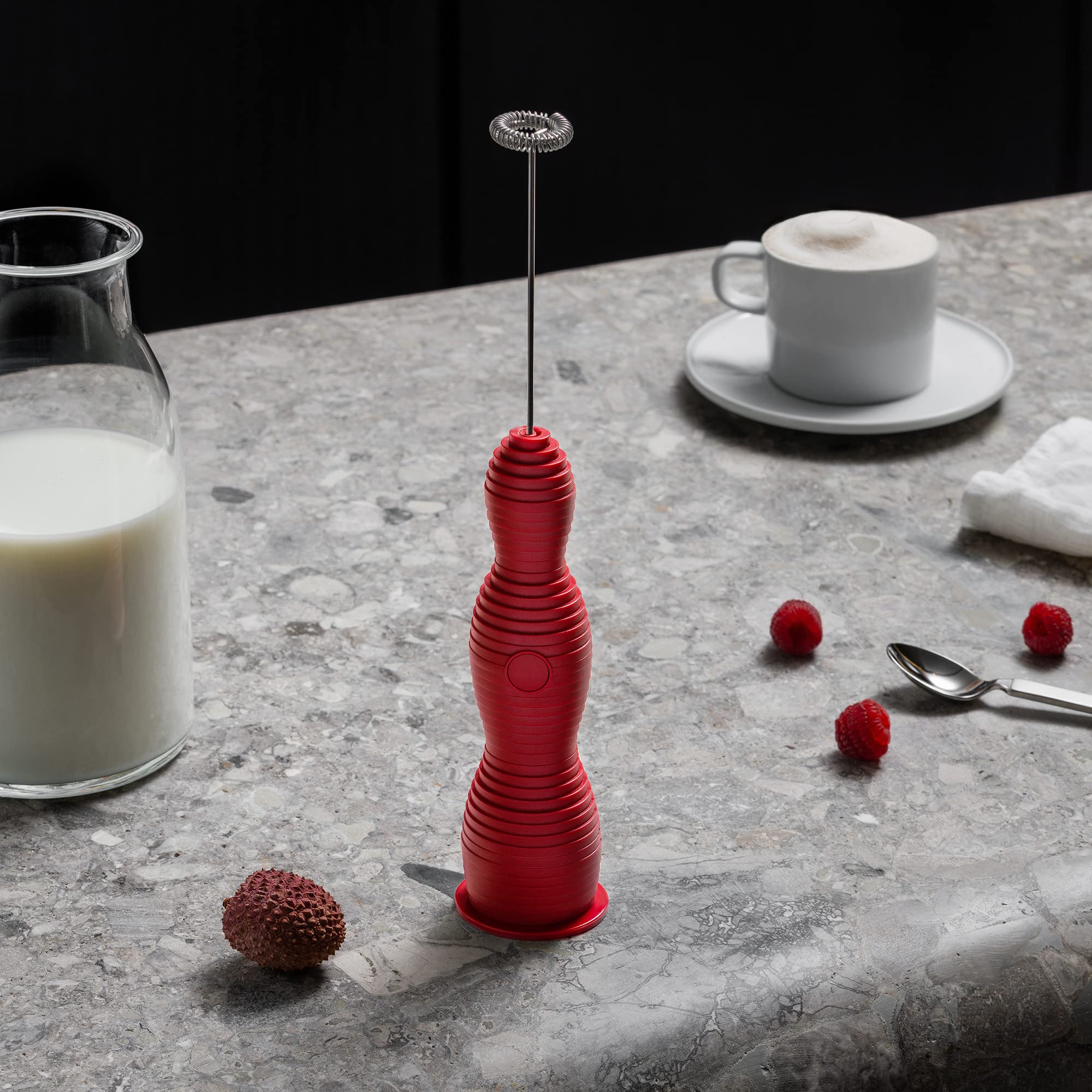 Alessi Pulcina MDL11 R frullino montalatte rosso ricaricabile