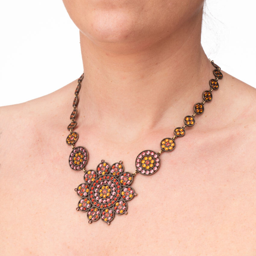 Chic Ad Hoc Collana Fiore Luminoso Colori del Sole