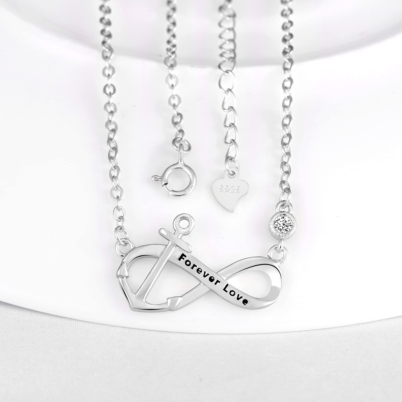 INFINIONLY Collana Infinito Ancora Argento Variante C Collana