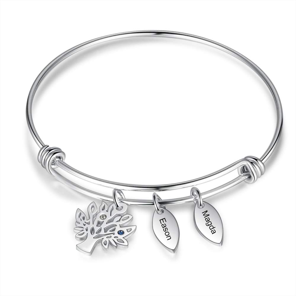 Jessemade Gioielli bracciale acciaio nome albero vita