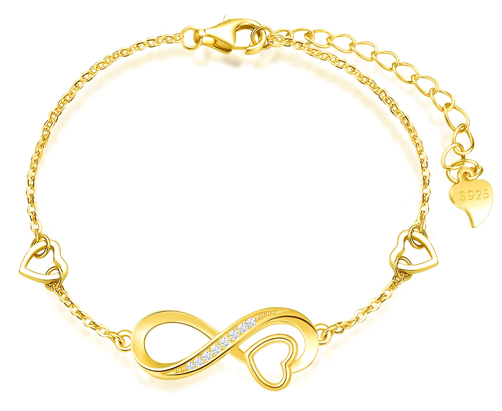 INFINIONLY Fashion Necklaces collana infinito cuore oro argento 925