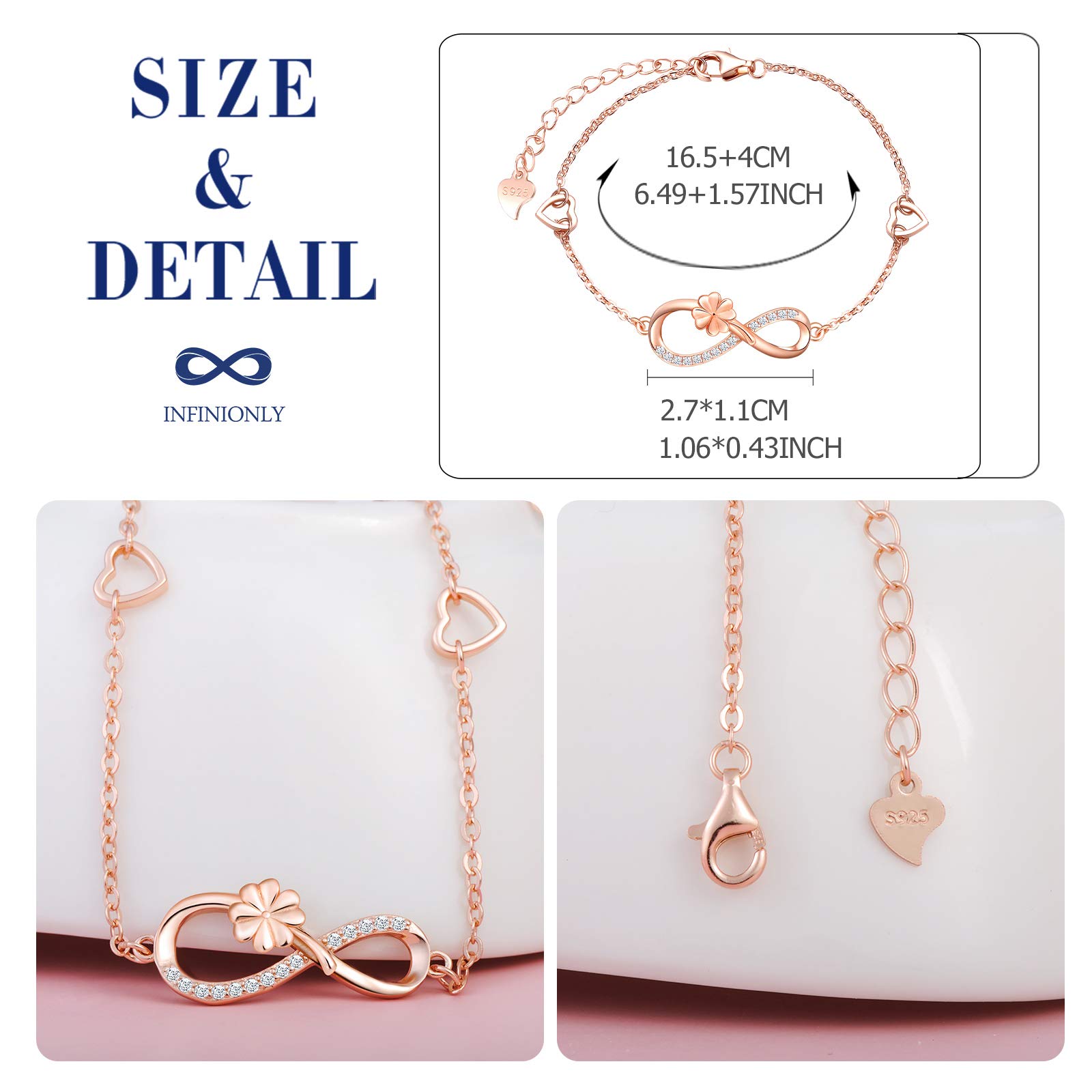 Infinionly Fashion Bracelets bracciale infinito argento A-cuore