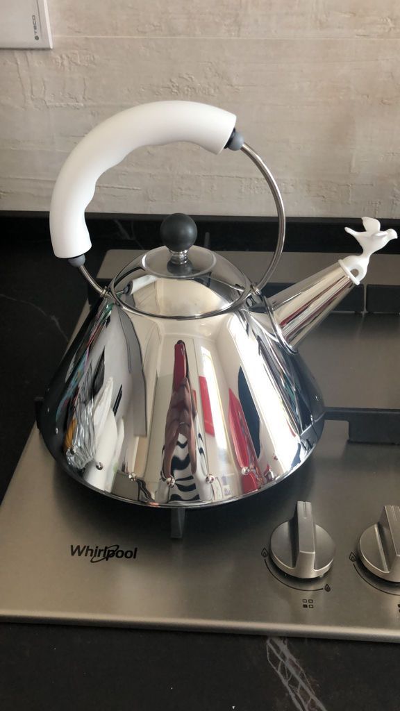 Alessi 9093 Bollitore Acciaio Azzurro Fischietto 2 L