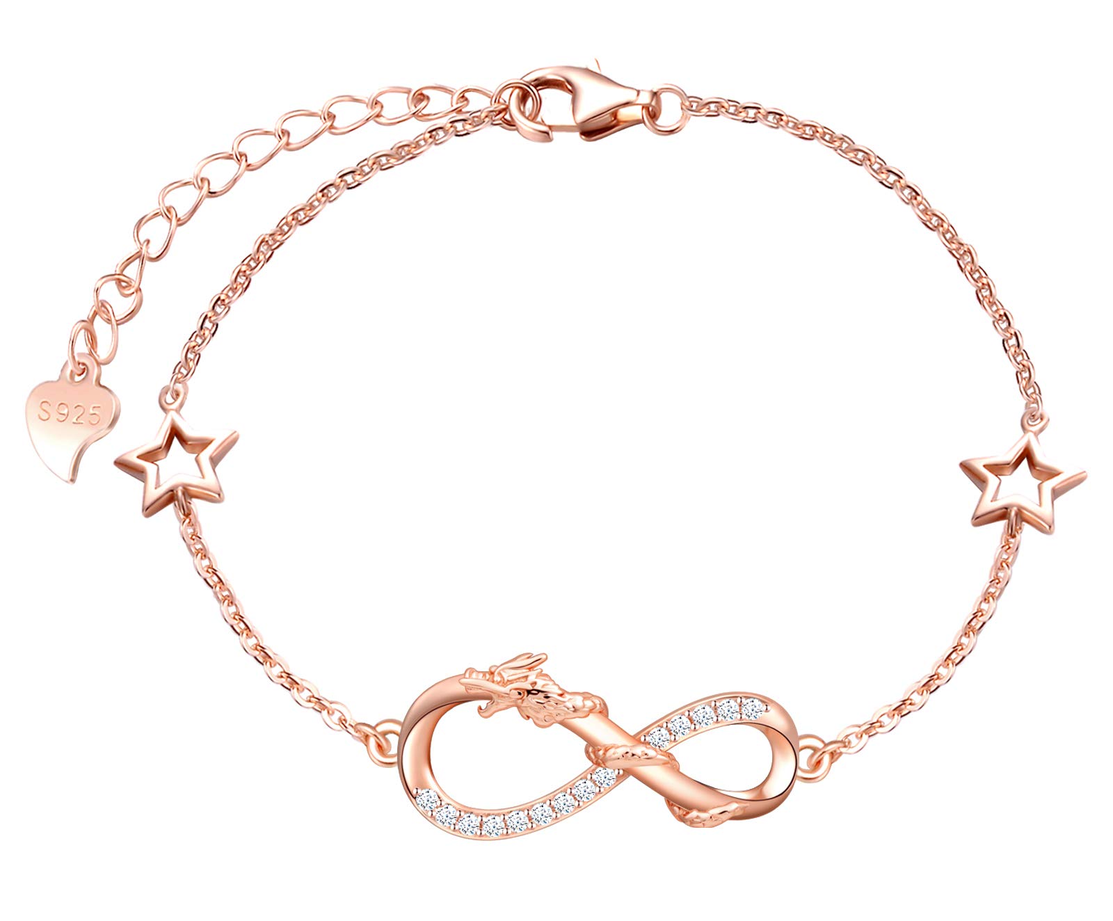 INFINIONLY Fashion Bracelets bracciale argento drago diamante