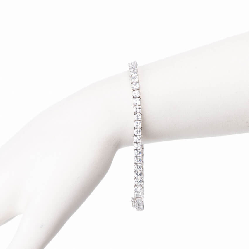 Chic Ad Hoc Bracciali Tennis Carré Argento Zirconi