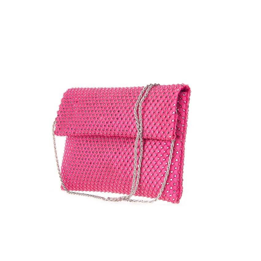 Chic Ad Hoc Borse Pochette tessuto microcristalli fuxia