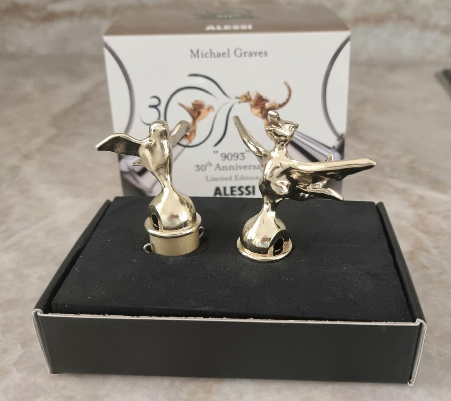 Alessi MGWH30S2 fischietti oro 2 pezzi bollitore