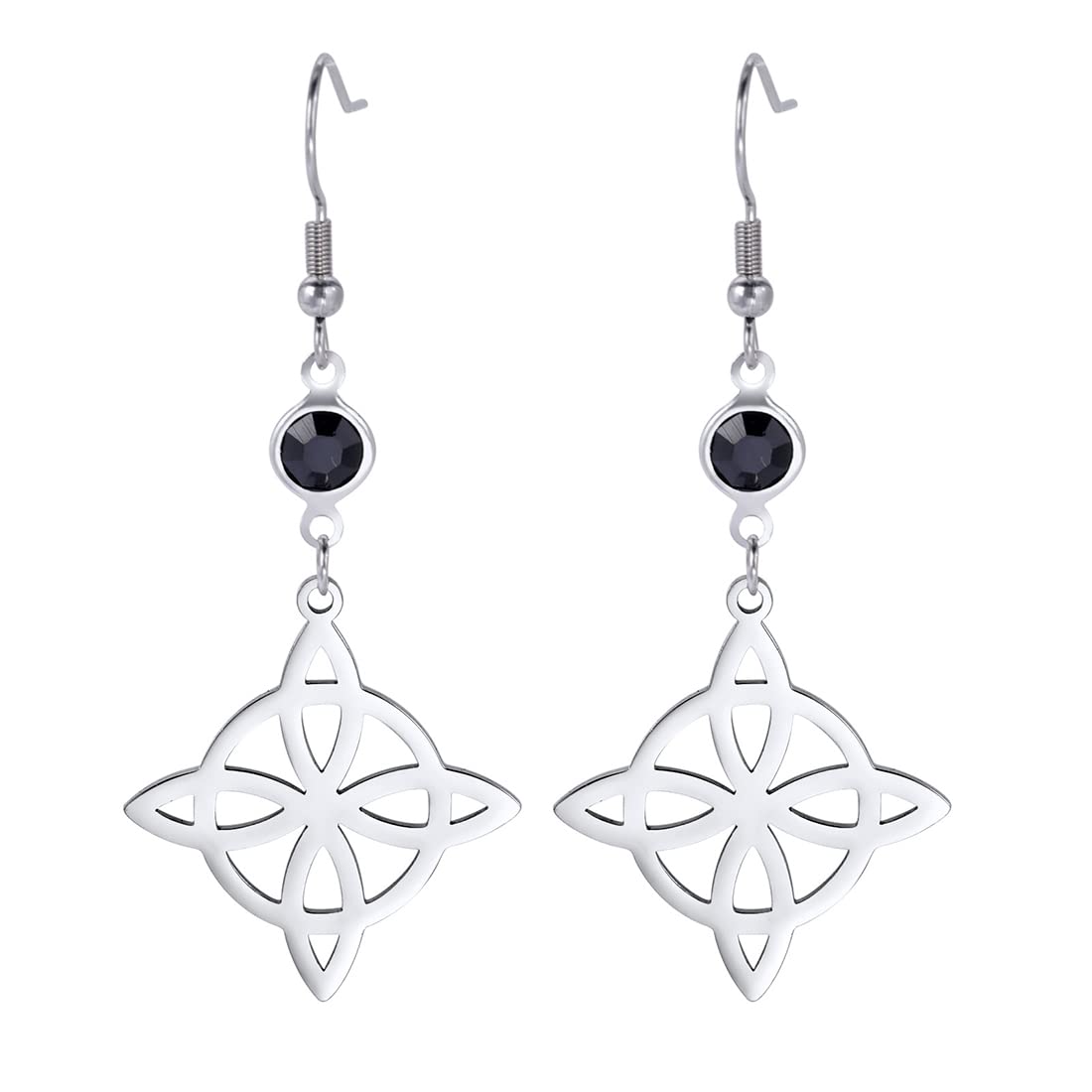 Eueavan Tripla Luna Orecchini Argento Acciaio Inox Amuleto