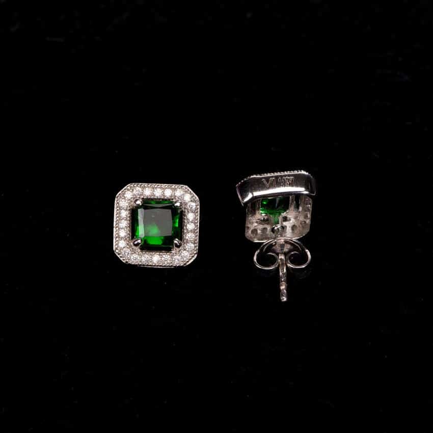 Chic Ad Hoc Orecchini punto luce ottagonale zircone verde