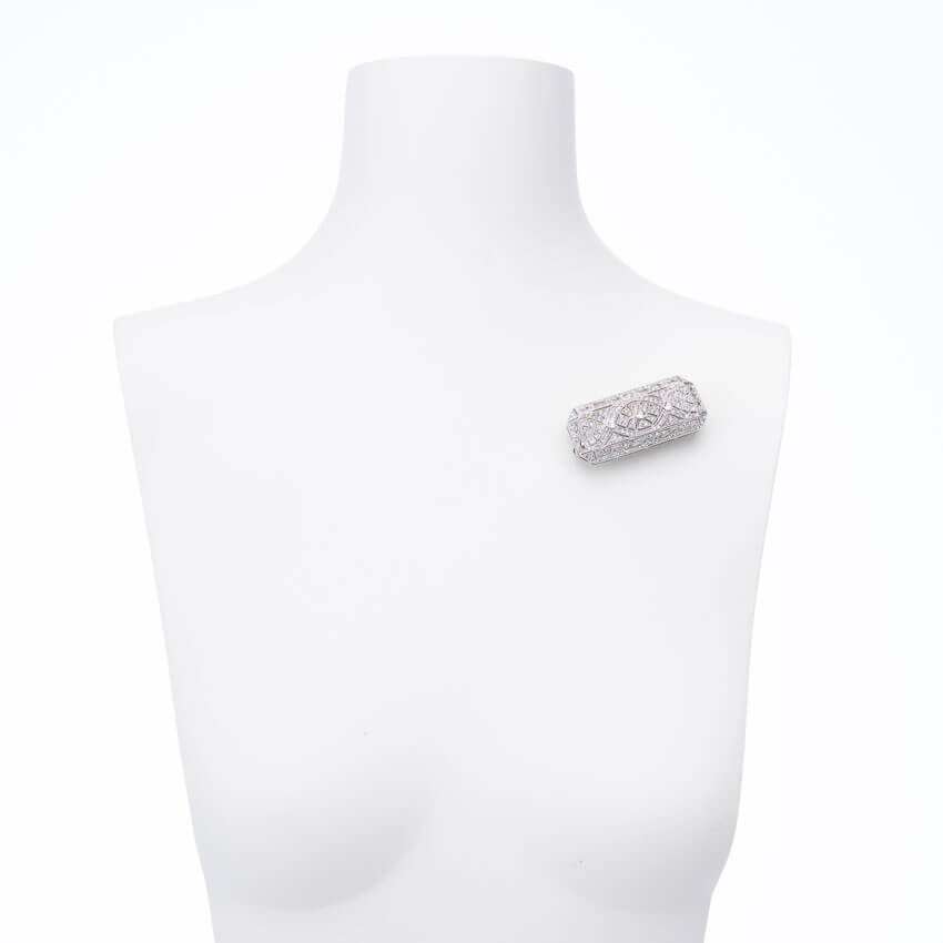 Chic Ad Hoc Spilla Rettangolare Stile Liberty Argento