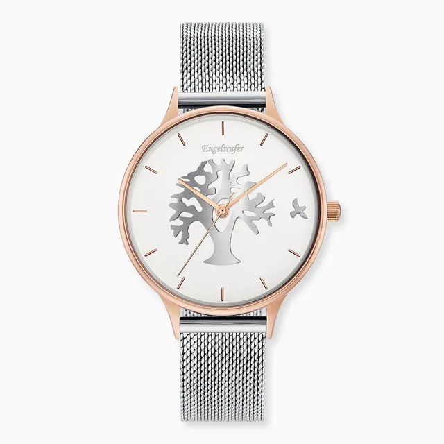 Engelsrufer Lebensbaum orologio bicolor mesh albero vita