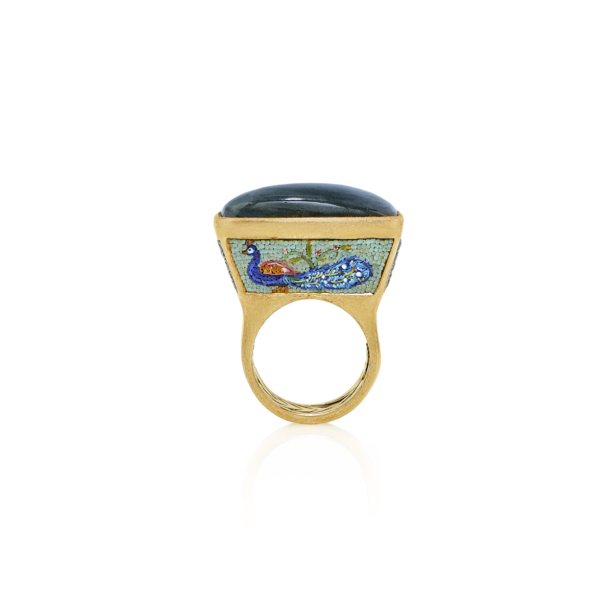Le Sibille San Clemente Ring anello oro 18kt labradorite blu