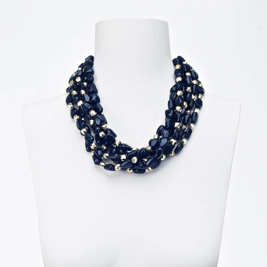 Chic Ad Hoc Collana girocollo multifili nero oro