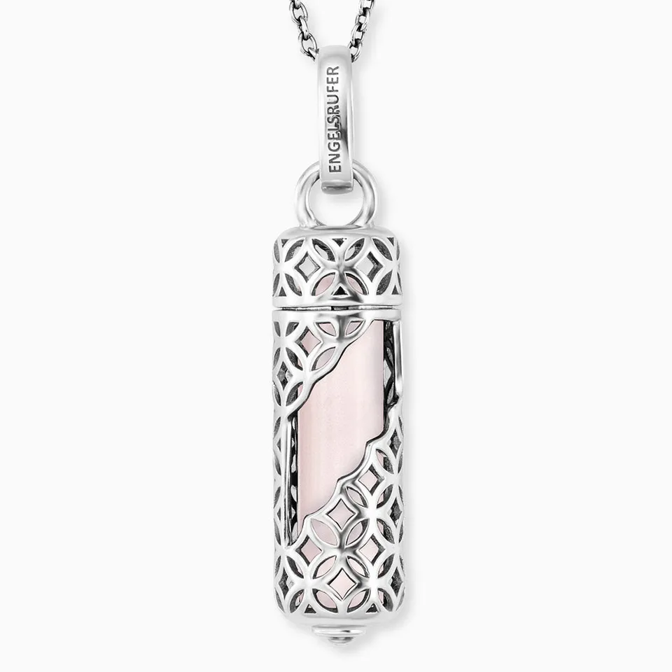 Engelsrufer Powerful Stone collana argento quarzo rosa M