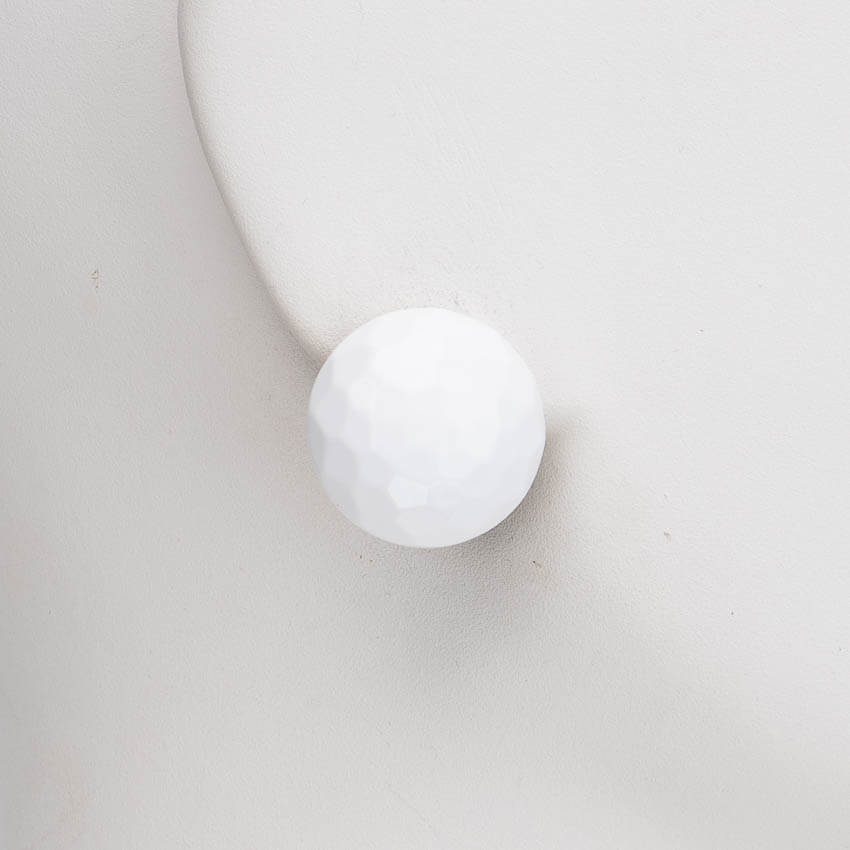 Chic Ad Hoc Orecchini clip bottone pallina golf bianco