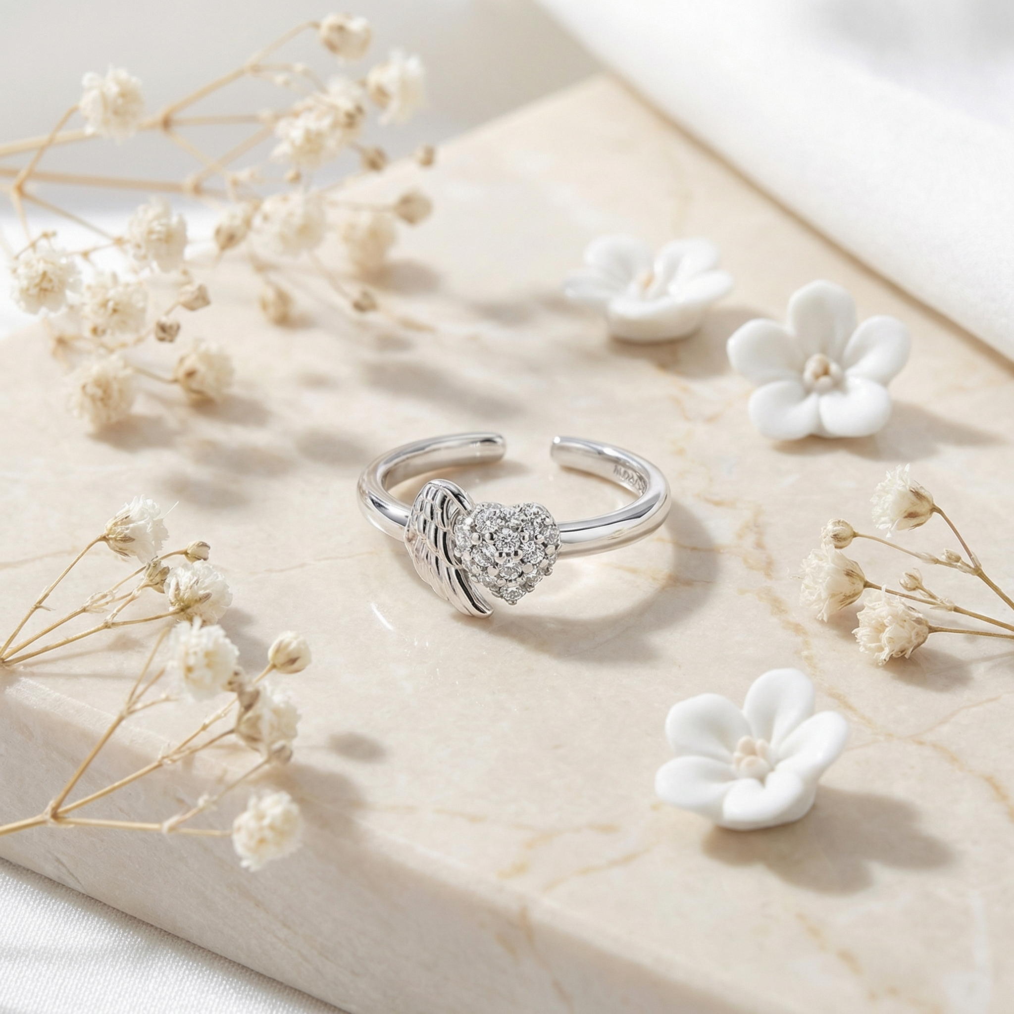 Engelsrufer Ringe Herzflügel Anello Cuore Zirconia