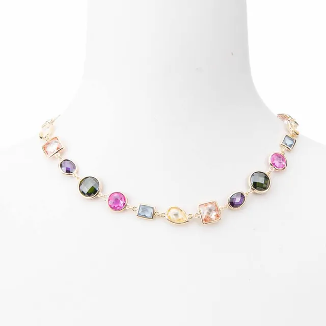 Chic Ad Hoc Collana girocollo argento pietre colorate