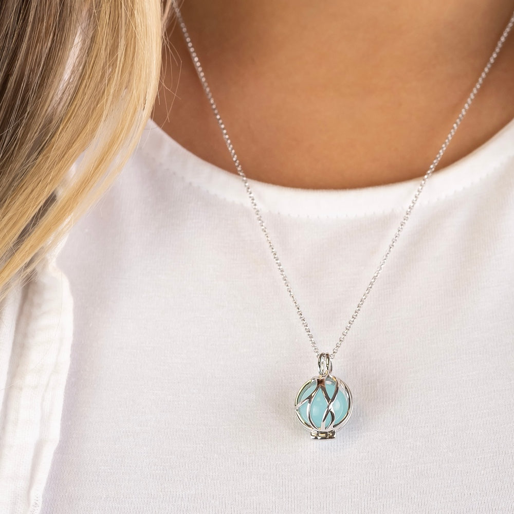 Engelsrufer Paradise collana argento 925 agata blu pietra energia