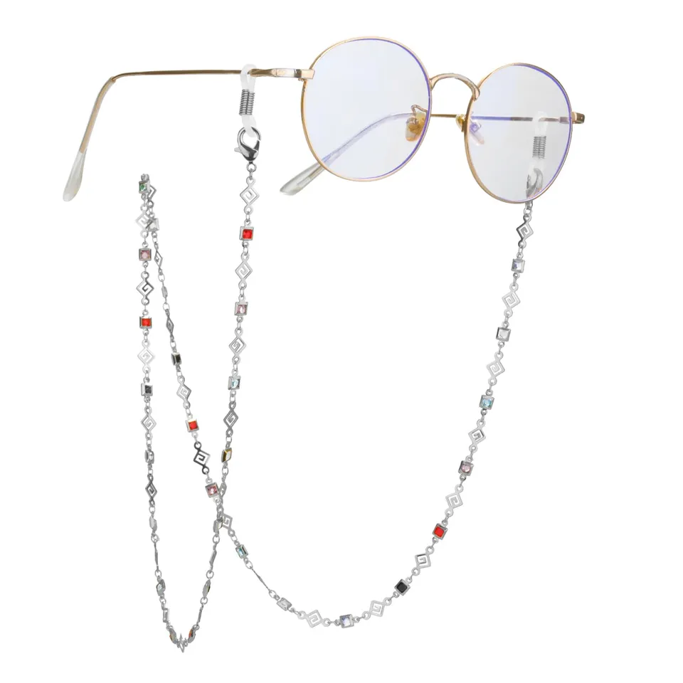 Eueavan Eyeglass cordino occhiali diamanti quadrati