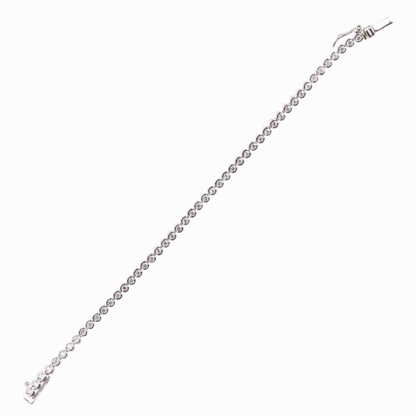 Chic Ad Hoc Braccialetto Tennis Cipollina Argento Zirconi