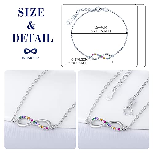 Infinionly Bracciale Infinito Argento 925 Zirconi Donna