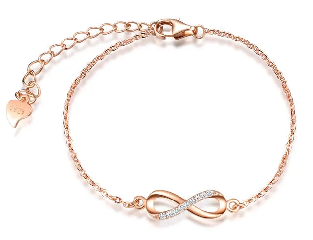 INFINIONLY Fashion Bracelets Bracciale Infinito Oro Rosa