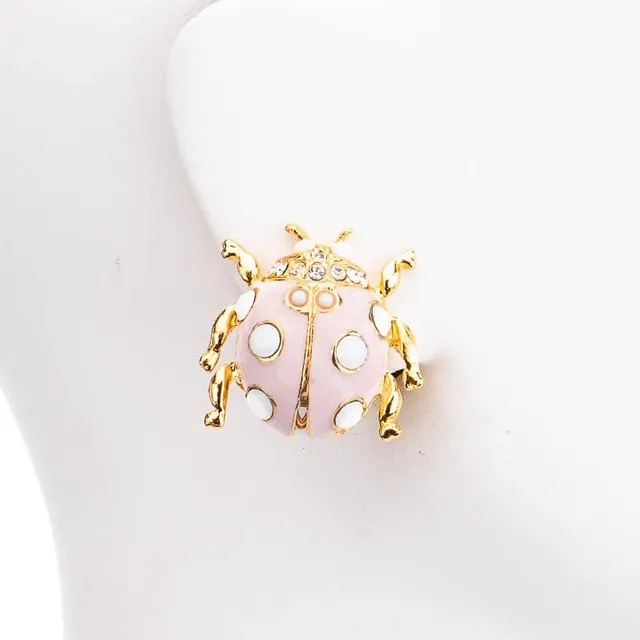 Chic Ad Hoc Orecchini a clip lobo coccinella rosa