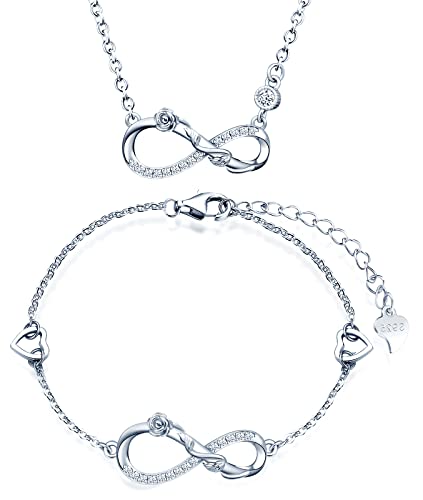 INFINIONLY Fashion Necklaces parure collana bracciale fiore rosa