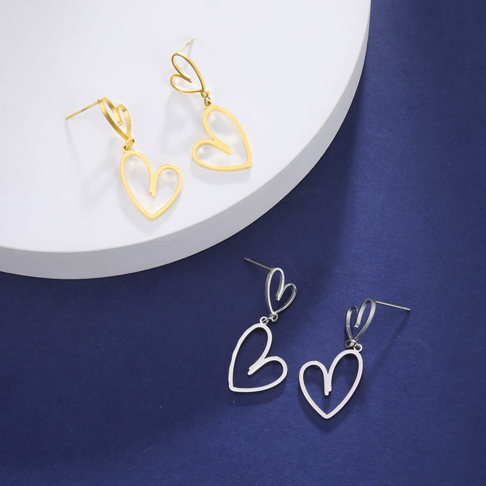EUEAVAN Earrings orecchini cuore asimmetrici argento