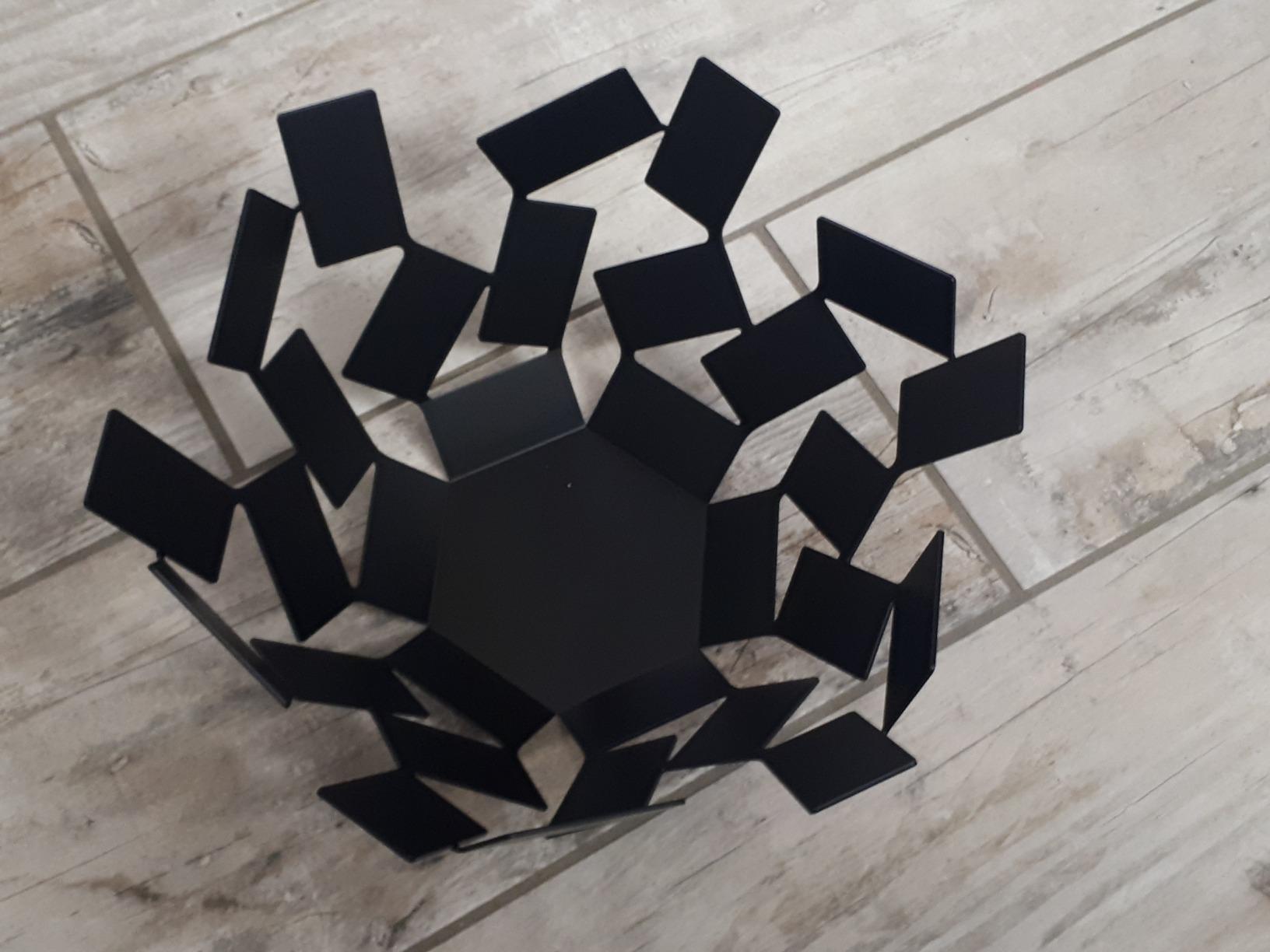 Alessi Fruttiera Centrotavola Nero 27 cm in Acciaio