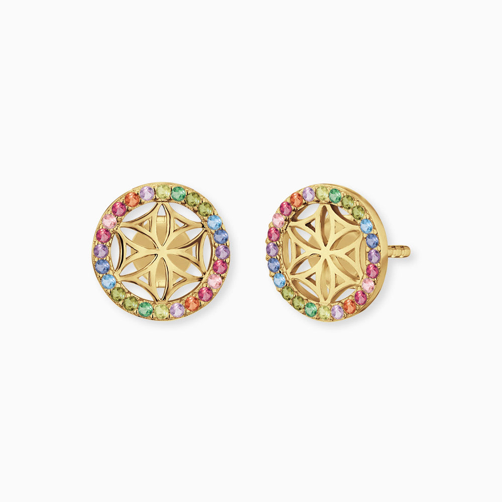 Engelsrufer Lebensblume Gold orecchini argento zirconia
