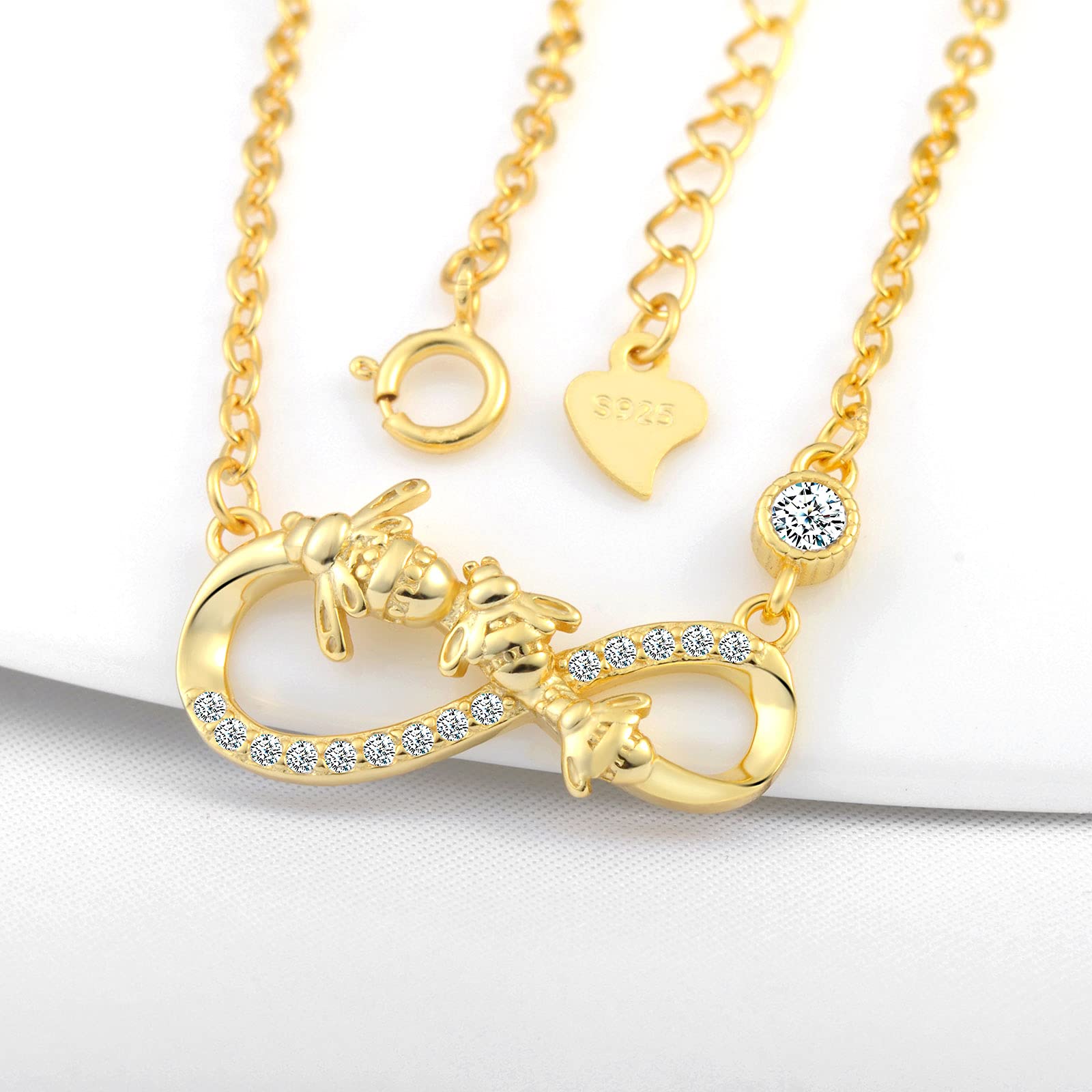 INFINIONLY Fashion Necklaces collana infinito ape oro argento 925