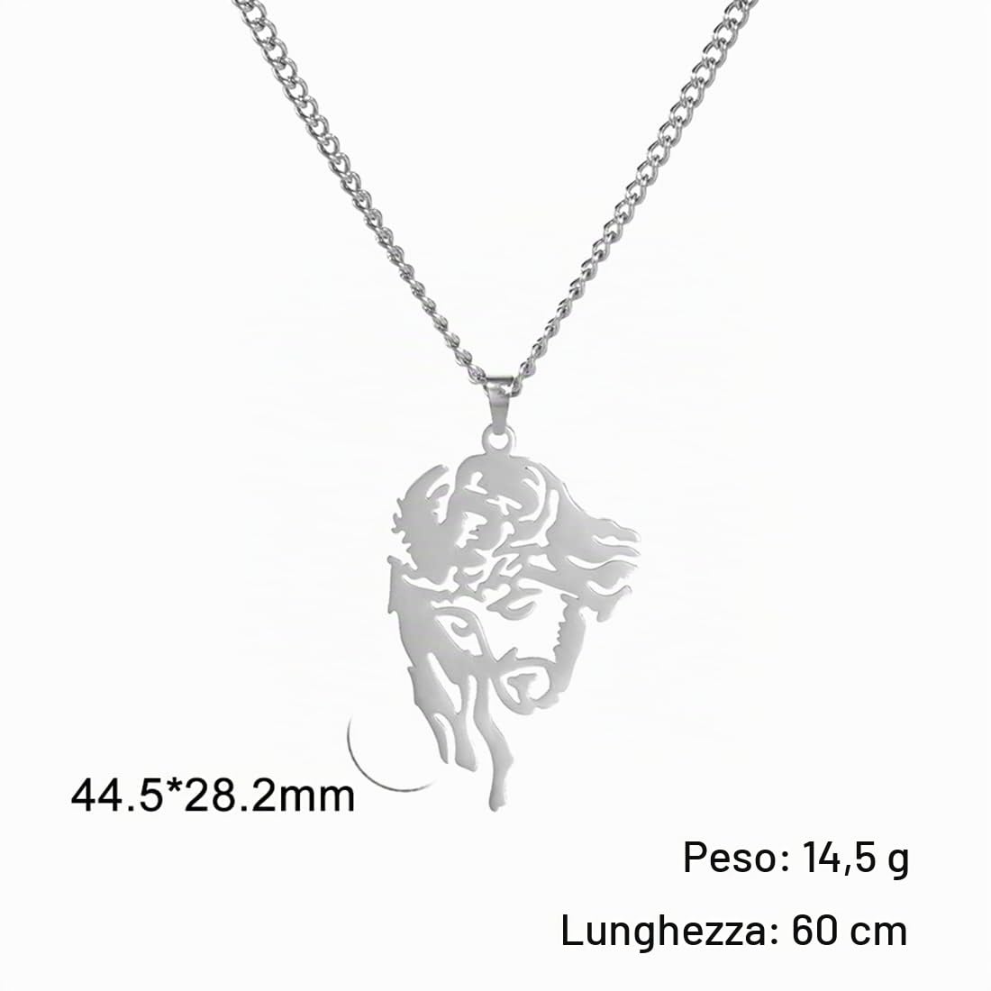 EUEAVAN Necklaces collana testa Gesù acciaio argento religiosa