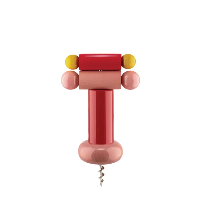Alessi ES17 2 Cavatappi Legno Faggio Rosso Giallo Rosa