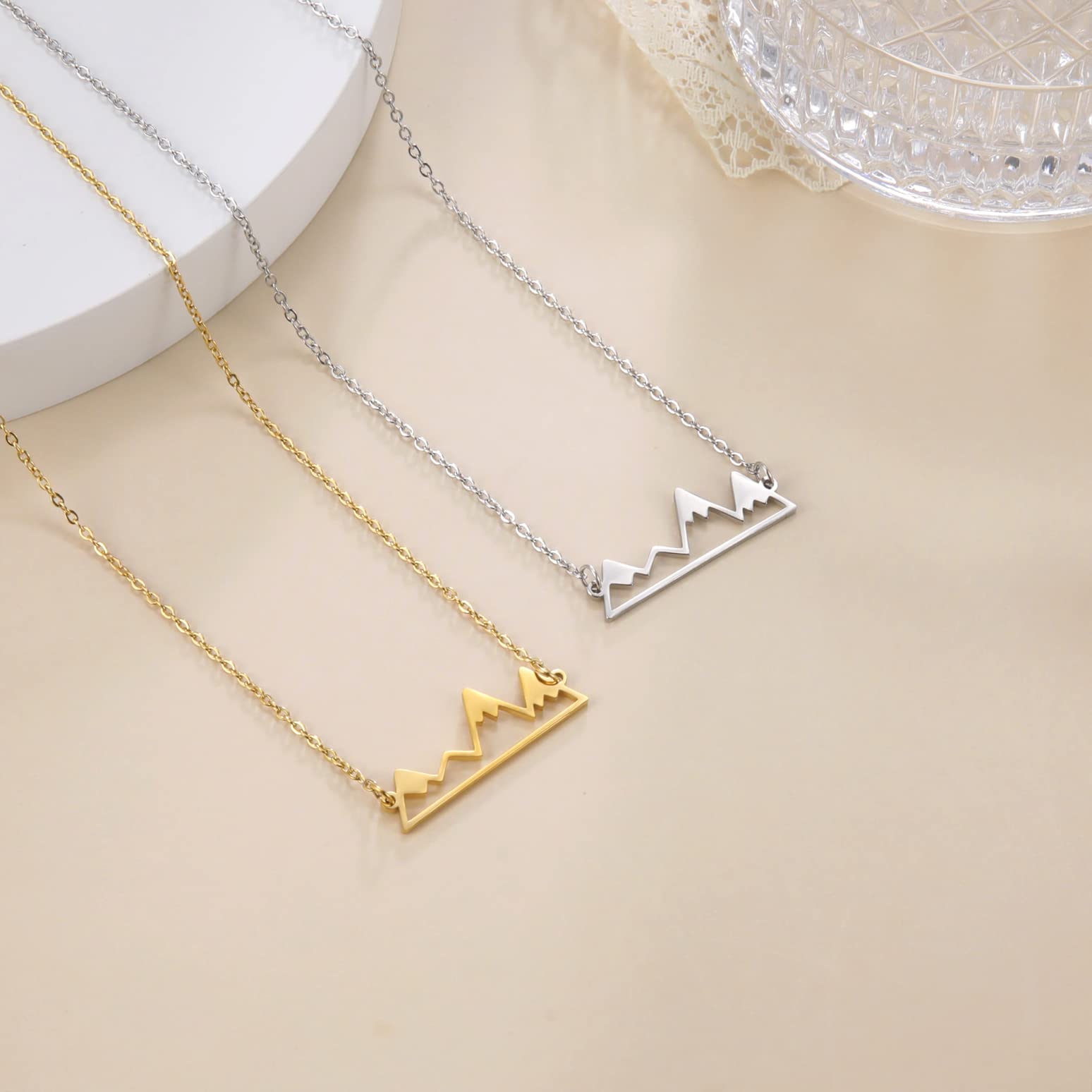Eueavan Necklaces collana montagna catena delicata donna
