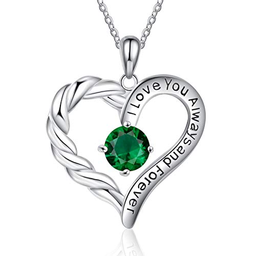 Jessemade Cuore collana argento 925 birthstone catena cuore