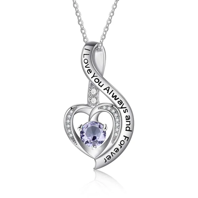 Jessemade Gioielli Collana Cuore Argento 925 Zirconi Mamma