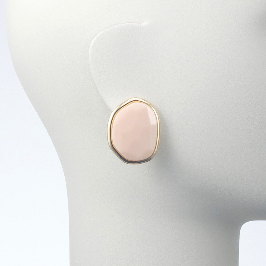 Chic Ad Hoc Orecchini clip oro resina rosa cipria