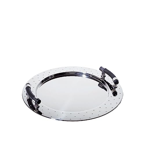Alessi MGVASS Vassoio Rotondo Nero 48 cm Acciaio Lucido